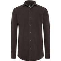 Profuomo Unifarbenes Hemd aus Baumwollcord mit Haifischkragen in XL von Profuomo