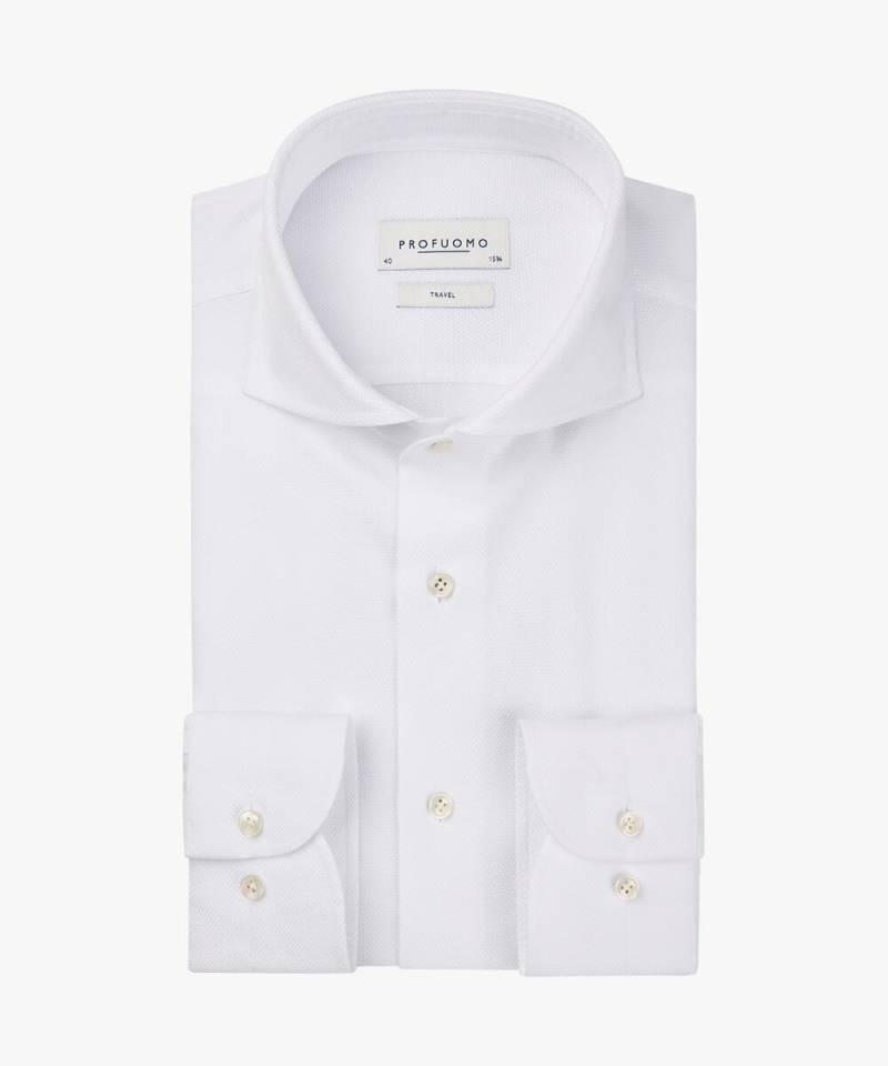 Profuomo - Weißes Dobby Reisehemd weiß - Gr. - 40 von Profuomo