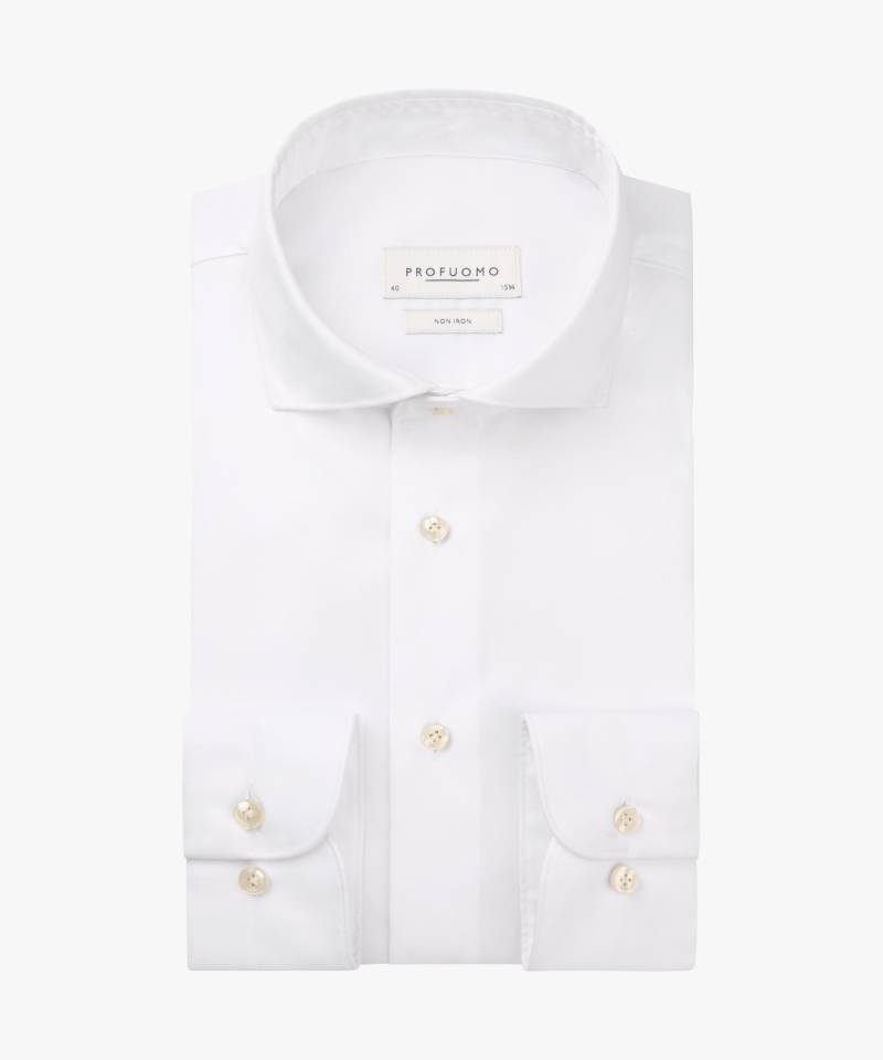 Profuomo - Weißes Two-Ply Twill Hemd weiß - Gr. - 45 von Profuomo