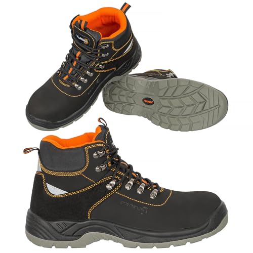 Profus Arbeitsstiefel Sicherheitsstiefel Arbeitsschuhe Reflexelemente S3 Leder (S3YUKON) (43 EU) von Profus