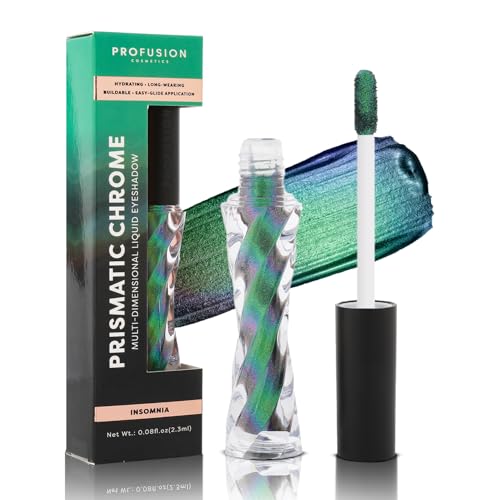 Profusion Cosmetics Prismatic Chrome 6 Shades Liquid Eyeshadow, Glam Up Your Look and Get Stunning Shades Inside, Stand Out All Day and Shine with Premium Beauty Tools (Insomnia) von Profusion Cosmetics