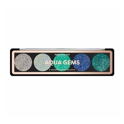 Profusion Cosmetics Aqua Gems Lidschatten-Palette mit 5 Farbtönen, mehrfarbig von Profusion Cosmetics