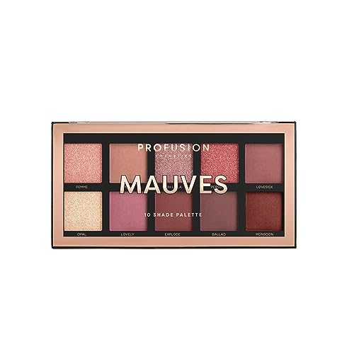 Profusion Cosmetics Mauves Lidschatten-Palette mit 10 Farbtönen (mischbare Multi-Finish-Neutrale und Dusty Rose bis Pflaumentöne) von Profusion Cosmetics