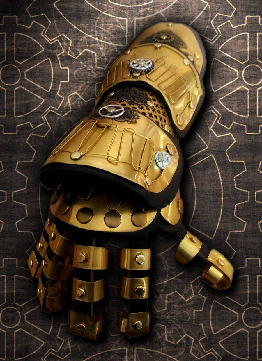 steampunk Rüstung Panzerhandschuh Handschuh Hand Armspangen steampunk Rüstung Panzerhandschuh Handschuh Hand Armspangen von ProgettoSteam