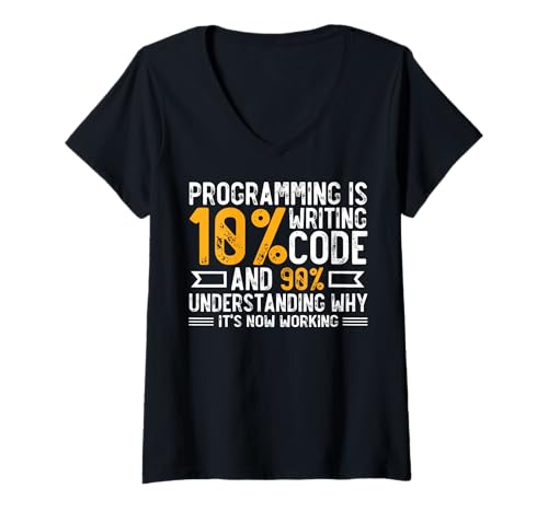 Damen Programmierung - Codierung - Programmierer Softwareentwickler T-Shirt mit V-Ausschnitt von -Programmer Software Developer-J
