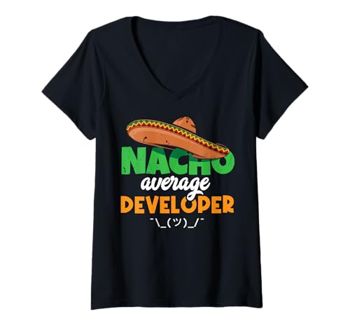 Damen Nacho Average Developer Code - Programmierer Softwareentwickler T-Shirt mit V-Ausschnitt Damen Nacho Average Developer Code - Programmierer Softwareentwickler T-Shirt mit V-Ausschnitt von -Programmer Software Developer-