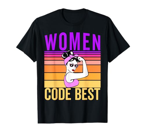 Women Code Best Coding Programming Geschenk Weibliche Programmiererin T-Shirt von Programmer Women Are Better In Coding Co