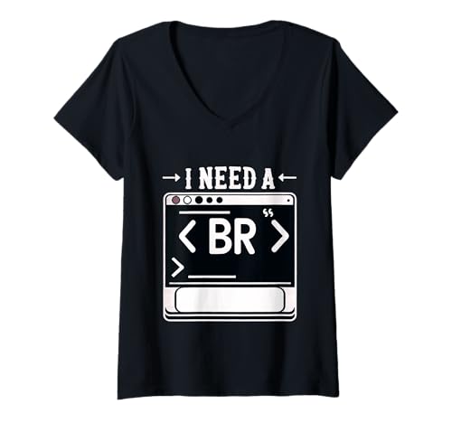 Damen I Need A Br Exhausted Programmer Debugging Coding ||- T-Shirt mit V-Ausschnitt Damen I Need A Br Exhausted Programmer Debugging Coding ||- T-Shirt mit V-Ausschnitt von Programmierer -Codierer -Witze