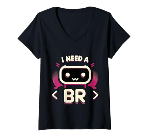 Damen I Need A Br Exhausted Programmer Debugging Coding |- T-Shirt mit V-Ausschnitt Damen I Need A Br Exhausted Programmer Debugging Coding |- T-Shirt mit V-Ausschnitt von Programmierer -Codierer -Witze