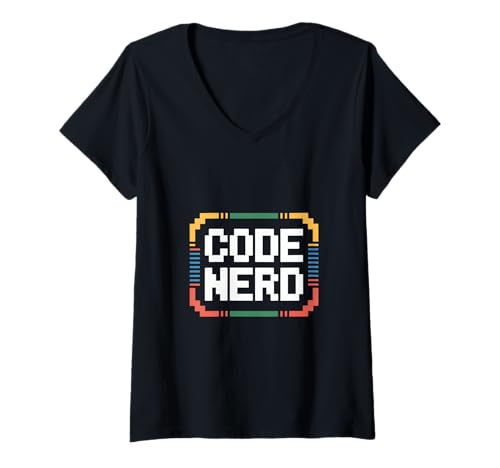Damen Code Nerd Programmierer Entwickler Software IT T-Shirt mit V-Ausschnitt von Programmierer Entwickler Software Nerd Code