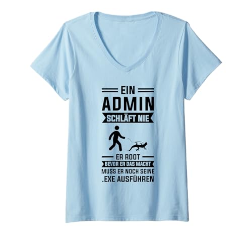 Damen ein Admin schläft nie er Root bevor Debugging T-Shirt mit V-Ausschnitt Damen ein Admin schläft nie er Root bevor Debugging T-Shirt mit V-Ausschnitt von Programmierer & Informatiker Geschenke