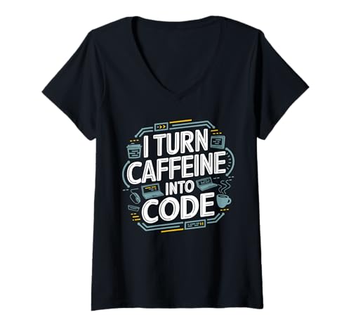 Damen Softwareentwickler -Programmiererprogrammierung T-Shirt mit V-Ausschnitt von Programmiererprogrammierung von Softwareentwickler