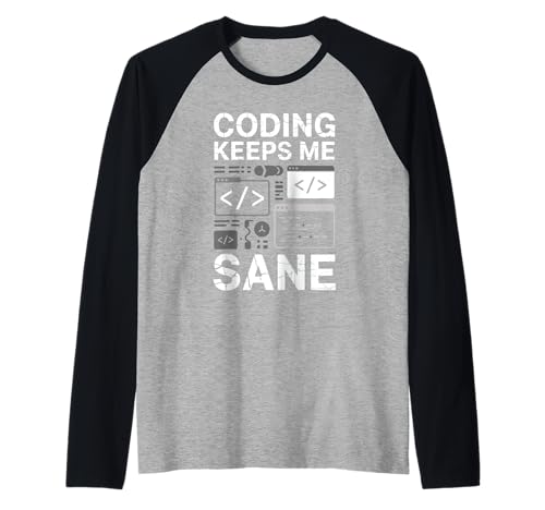 Coding Keeps Me Sane Coder Vintage Coding Geeks für Herren Raglan Coding Keeps Me Sane Coder Vintage Coding Geeks für Herren Raglan von Programming Binary Coding Programmer Computer Geek