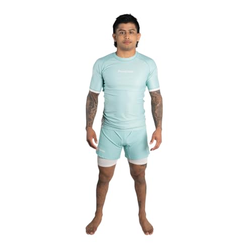 Progress Jiu Jitsu Academy Kurzarm-Rashguard | Bequemer und langlebiger BJJ Rashguard | Flexibler Rashguard für Grappling, Minze, L von Progress Jiu Jitsu