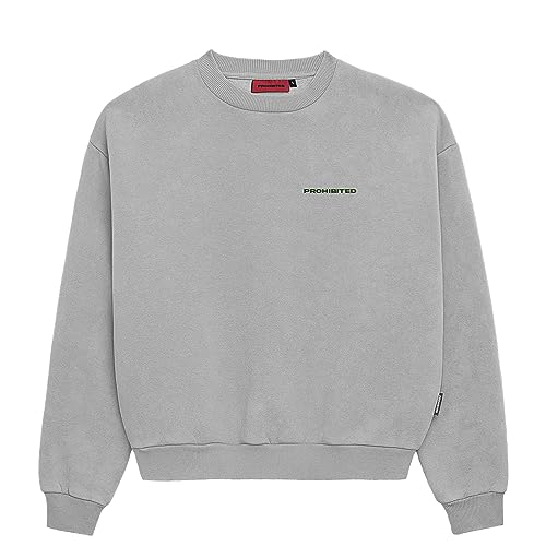 Prohibited | 10119 Oversize Crew Neck | Premium Herren & Damen Sweatshirt (Unisex) | Schwerer Stoff mit 360 GSM (Light-Grey, L) von Prohibited Blanks