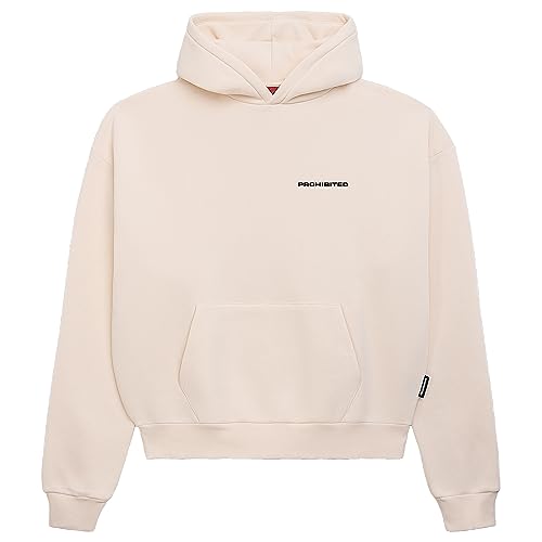 Prohibited 10119 Oversized Hoodie | Premium Herren & Damen Kapuzenpullover (Unisex) | Schwerer Stoff mit 360 GSM (Cream, L) von Prohibited Blanks