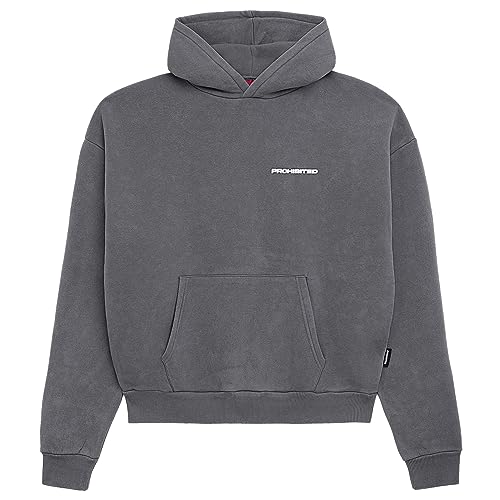 Prohibited 10119 Oversized Hoodie | Premium Herren & Damen Kapuzenpullover (Unisex) | Schwerer Stoff mit 360 GSM (Grey, XL) von Prohibited Blanks