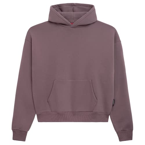 Prohibited Blanks einfarbiger Basic Oversized Hoodie | Premium Herren & Damen Kapuzenpullover (Unisex) | Schwerer Stoff mit 360 GSM | Made in Turkey (Aubergine L) von Prohibited Blanks