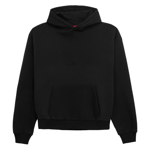 Prohibited Blanks einfarbiger Basic Oversized Hoodie | Premium Herren & Damen Kapuzenpullover (Unisex) | Schwerer Stoff mit 360 GSM | Made in Turkey (Black XS) von Prohibited Blanks