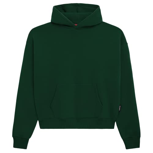 Prohibited Blanks einfarbiger Basic Oversized Hoodie | Premium Herren & Damen Kapuzenpullover (Unisex) | Schwerer Stoff mit 360 GSM | Made in Turkey (British Racing Green XS) von Prohibited Blanks