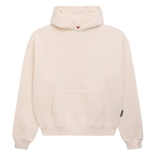 Prohibited Blanks einfarbiger Basic Oversized Hoodie | Premium Herren & Damen Kapuzenpullover (Unisex) | Schwerer Stoff mit 360 GSM | Made in Turkey (Cream L) von Prohibited Blanks