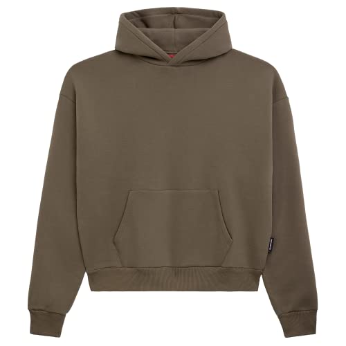 Prohibited Blanks einfarbiger Basic Oversized Hoodie | Premium Herren & Damen Kapuzenpullover (Unisex) | Schwerer Stoff mit 360 GSM | Made in Turkey (Mokka XS) von Prohibited Blanks