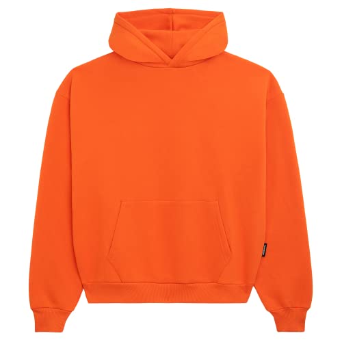 Prohibited Blanks einfarbiger Basic Oversized Hoodie | Premium Herren & Damen Kapuzenpullover (Unisex) | Schwerer Stoff mit 360 GSM | Made in Turkey (Orange XL) von Prohibited Blanks