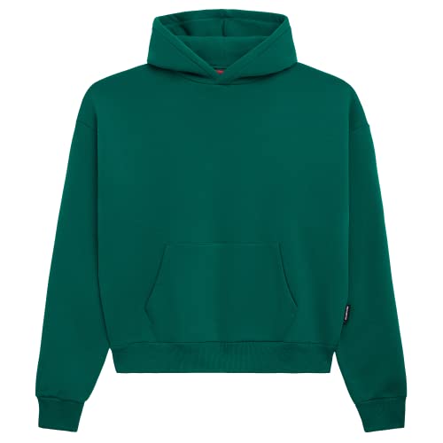 Prohibited Blanks einfarbiger Basic Oversized Hoodie | Premium Herren & Damen Kapuzenpullover (Unisex) | Schwerer Stoff mit 360 GSM | Made in Turkey (Forest XL) von Prohibited Blanks