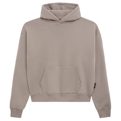 Prohibited Blanks einfarbiger Basic Oversized Hoodie | Premium Herren & Damen Kapuzenpullover (Unisex) | Schwerer Stoff mit 360 GSM | Made in Turkey (Sand XL) von Prohibited Blanks