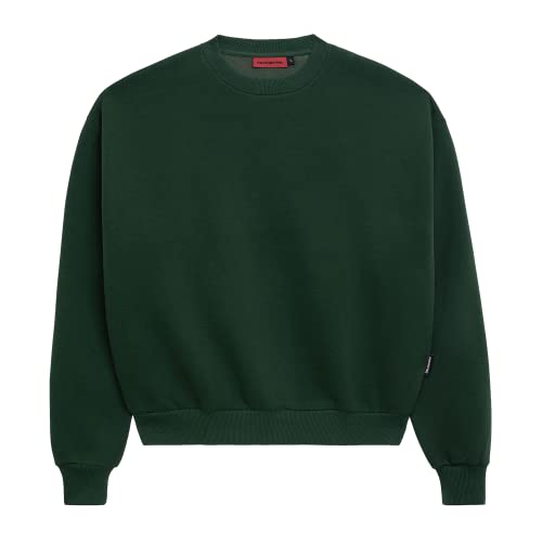 Prohibited einfarbiges Basic Oversized Crew-Neck | Premium Herren & Damen Sweatshirt (Unisex) | Schwerer Stoff mit 360 GSM (British Racing Green, M) von Prohibited Blanks