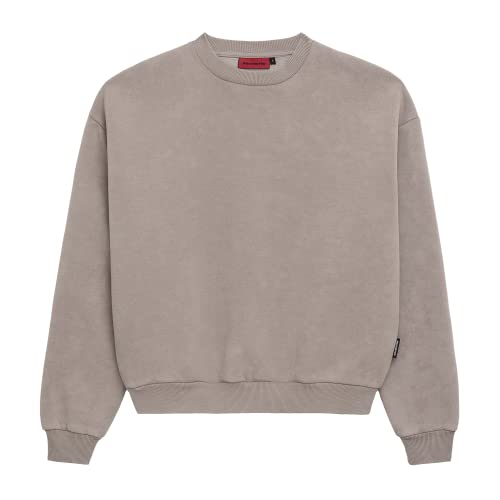 Prohibited einfarbiges Basic Oversized Crew-Neck | Premium Herren & Damen Sweatshirt (Unisex) | Schwerer Stoff mit 360 GSM (Sand (SW), L) von Prohibited Blanks