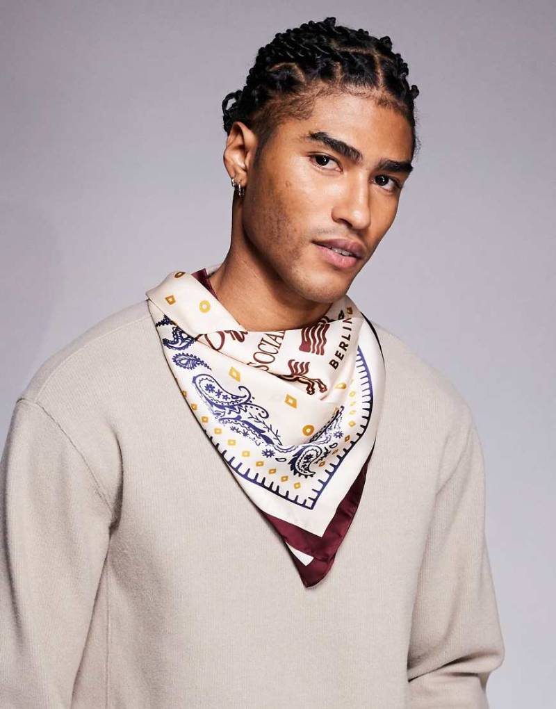 Prohibited - Clubhouse - Schal in Rot mit Jacquard-Logo von Prohibited