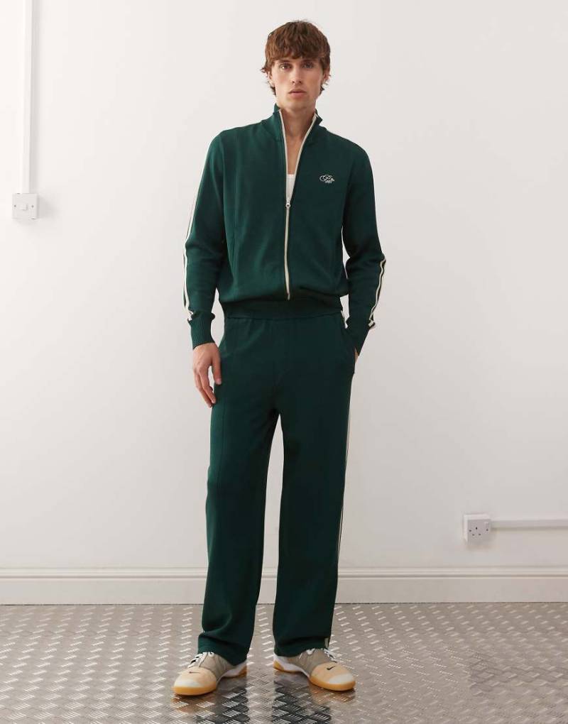 Prohibited - Gerade geschnittene Jogginghose aus Strick in Grün mit Logo, Kombiteil von Prohibited