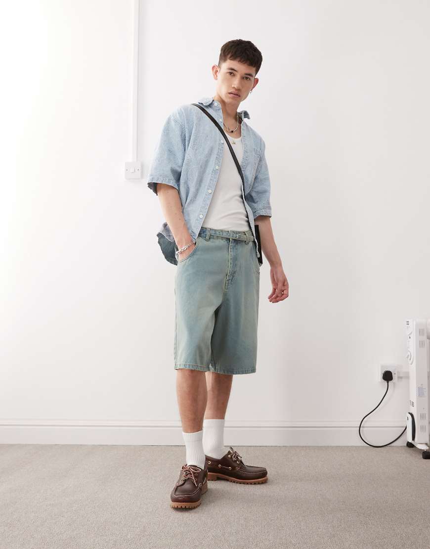 Prohibited - Jeans-Jorts in Hellblau von Prohibited
