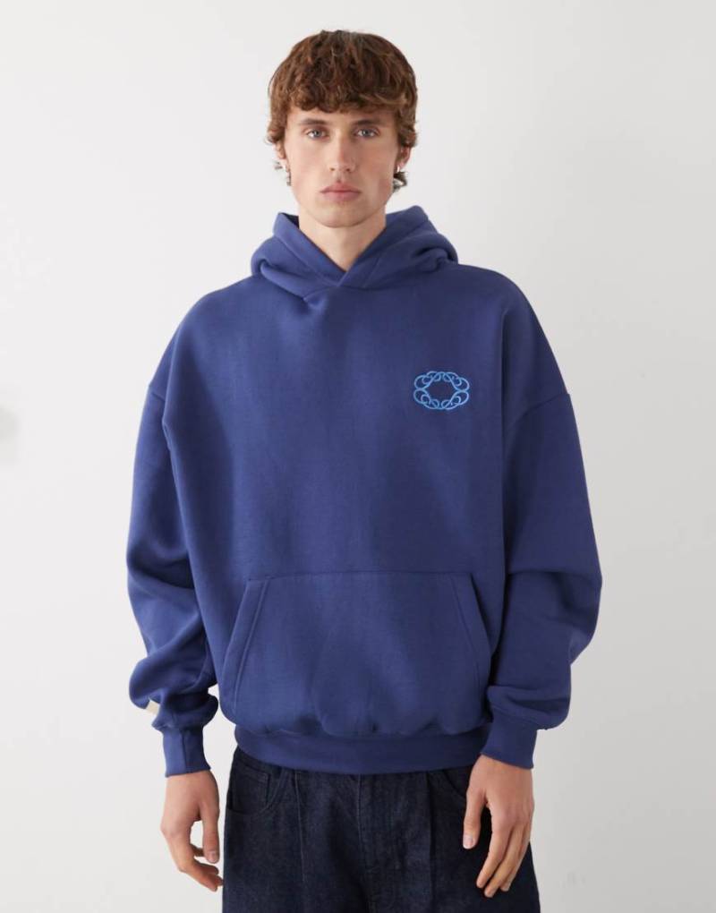Prohibited - Kastiger Oversize-Kapuzenpullover in Grün mit Legacy-Logo von Prohibited