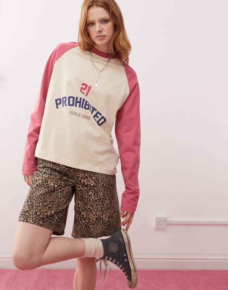 Prohibited - Langärmliges Shirt in Rot mit 21-Logo von Prohibited