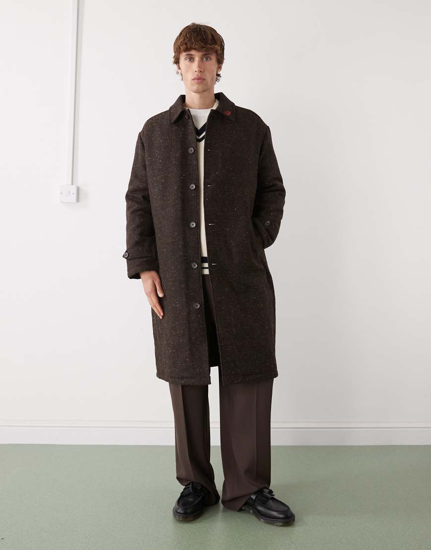 Prohibited - Mittellanger Oversize-Trenchcoat aus Wollmix in Braun, 520 g/m²-Brown von Prohibited