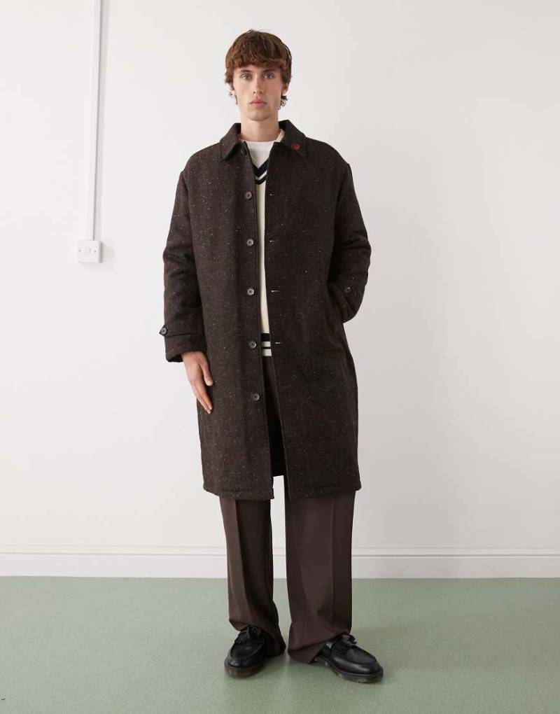 Prohibited - Mittellanger Oversize-Trenchcoat aus Wollmix in Braun, 520 g/m²-Brown von Prohibited