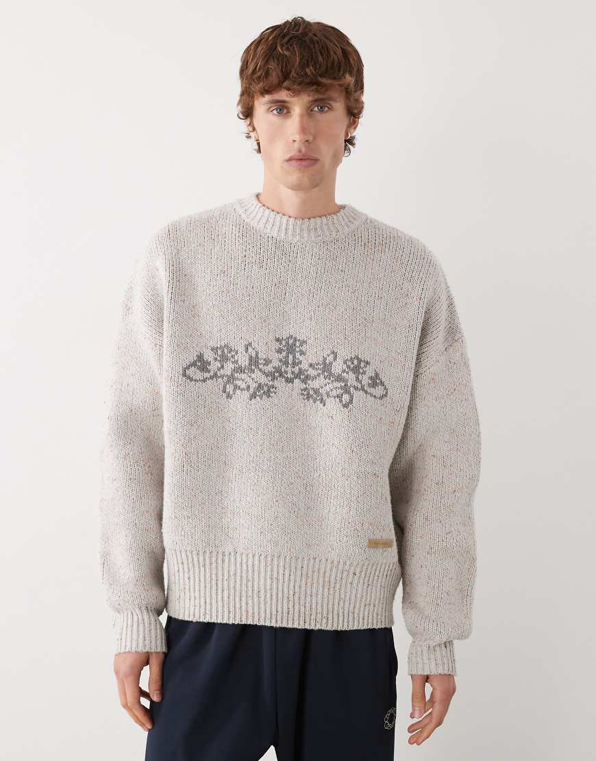 Prohibited - Oversize-Strickpullover in Grau mit Spross-Logo Prohibited - Oversize-Strickpullover in Grau mit Spross-Logo von Prohibited