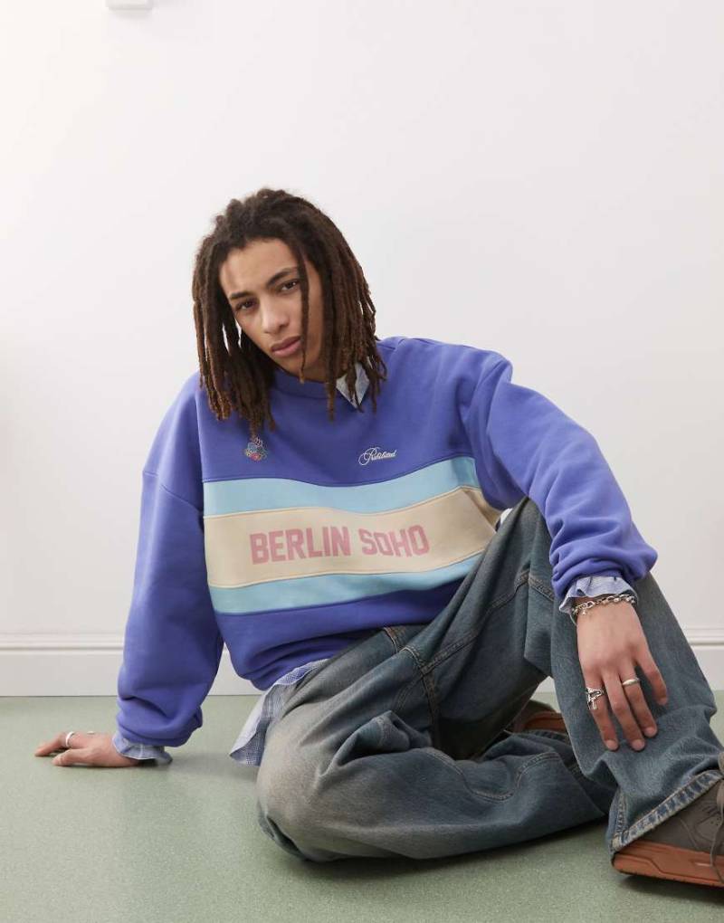 Prohibited - Soho - Vintage-Sweatshirt in Blau von Prohibited