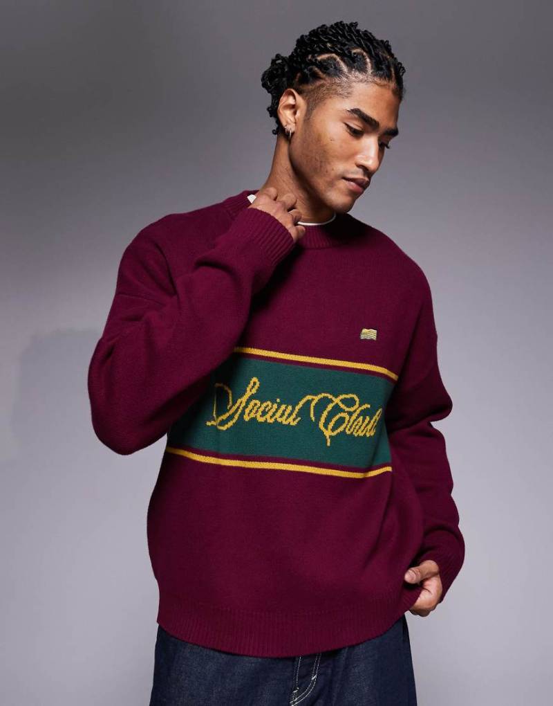 Prohibited - Strickpullover mit Logo in Rot von Prohibited