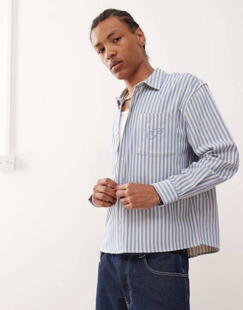 Prohibited - Urlaubshemd mit blauen Streifen-Bunt von Prohibited