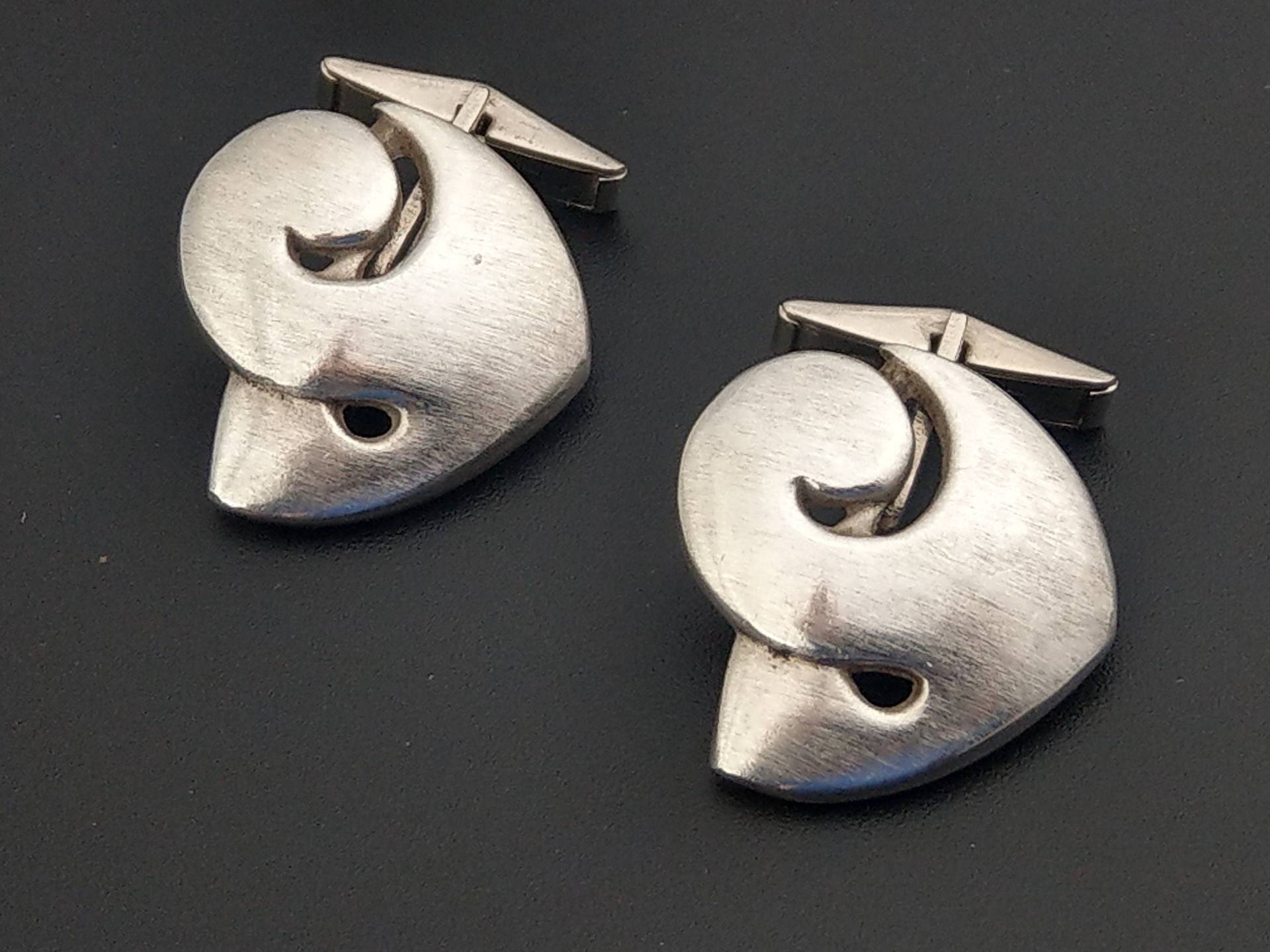 Große Modernist Sterling Silber Manschettenknöpfe von ProhibitionGems