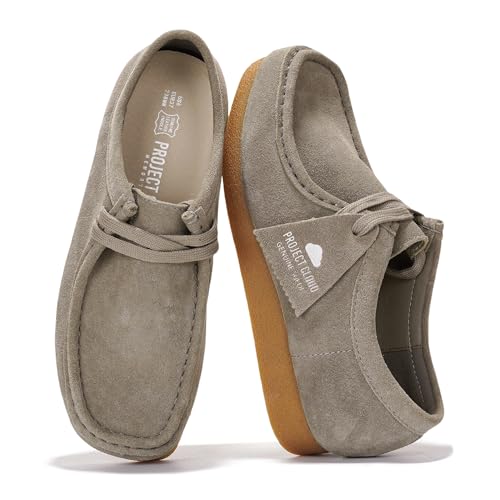 Project Cloud Damen-Schuhe aus echtem Leder – Memory-Schaum-Einlegesohle, Oxford-Schuhe für Damenschuhe – leichte rutschfeste Sohle, Freizeitschuhe mit Spitze (Wand), GRAU, 39 EU von Project Cloud