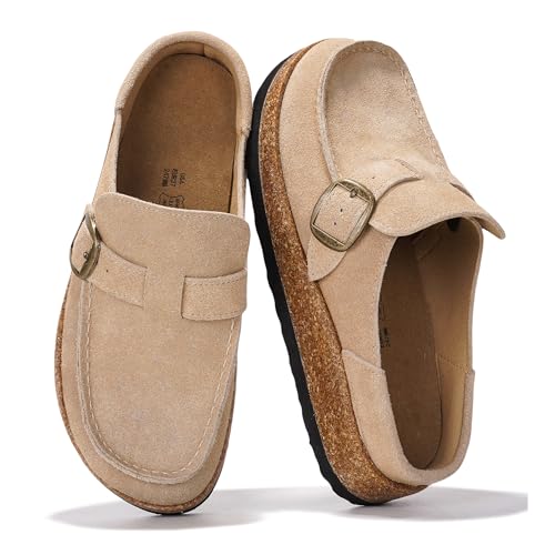 Project Cloud Echtes Leder Mokassin-Stil Clogs für Damen – Memory-Schaum und wasserabweisende Pantoletten zum Reinschlüpfen – rutschfeste und langlebige Clogs Freizeitschuhe für Damenschuhe (Carline von Project Cloud
