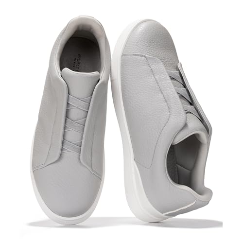 Project Cloud Herren-Sneaker – Memory-Schaum-Einlegesohle für Herren – leichte und rutschfeste Freizeitschuhe für Herren – Alltags-Slip-On-Herren-Sneaker (Hudson), Grau PU, 41 EU von Project Cloud