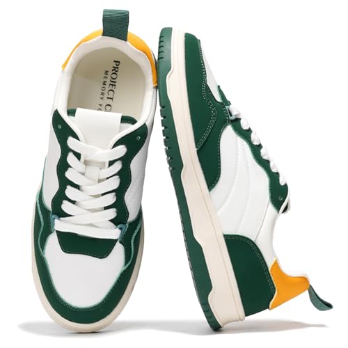 Project Cloud Sneakers für Damen – Dunks Woman Bequeme Memory-Schaum-Schuhe für Damen, Schuhe, veganes Leder, modische Sneaker, rutschfeste Damenschuhe, maschinenwaschbar (Kiki), Grün , 36 EU von Project Cloud