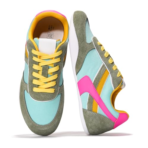Project Cloud Sneakers für Damen – Schnürschuhe für Damen mit Memory-Schaum-Einlegesohle – leichte und rutschfeste Damen-Sneaker – perfekte Freizeitschuhe für Damen (Holy), Blau Combo, 37.5 EU von Project Cloud