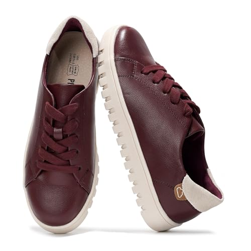 Project Cloud Tennisschuhe für Damen, Memory-Schaum, rutschfest, modische Damenschuhe für Damen, leichte Schnürung, bequeme Plateau-Sneaker (Paisley), Kastanienbraun, 38.5 EU von Project Cloud