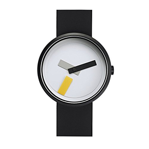 Projects Watches (Denis Guidone) "Suprematism" Edelstahl IP Schwarz Weib Silikon Uhr Unisex von Projects Watches